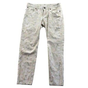 Gap Womens Jeans Size 6/28 Premium Super Skinny Floral Casual Chic Cream Denim